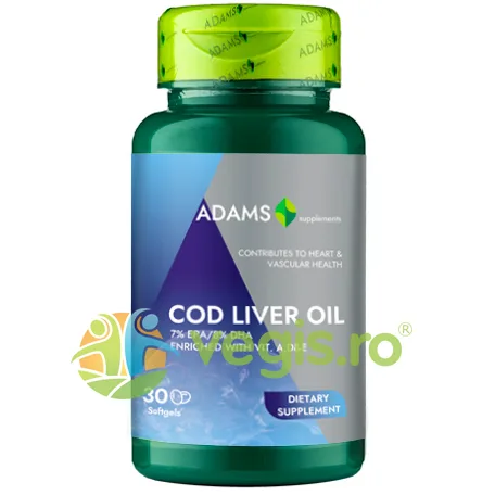 Ulei din Ficat de Cod (Cod Liver Oil) 1000mg 30cps ADAMS VISION — preț și oferte