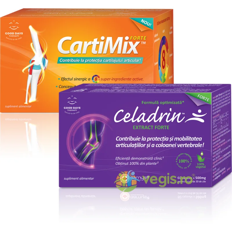 Celadrin Extract Forte 60cps + Cartimix Forte 60cpr Good Days Therapy, BIOPOL — preț și oferte
