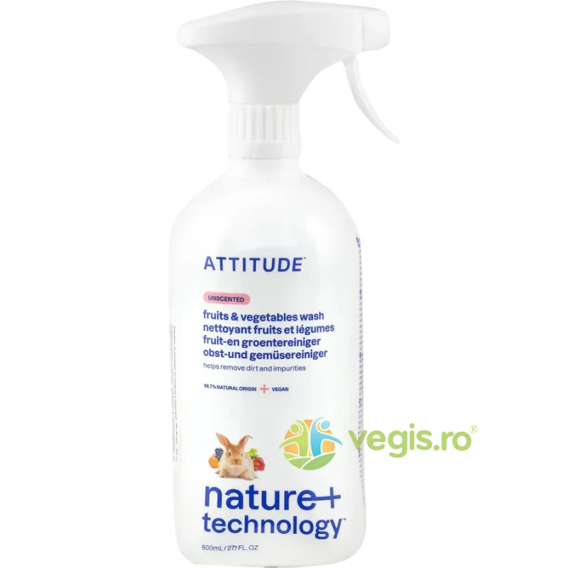 Solutie pentru Deceruit Fructe si Legume fara Parfum 800ml ATTITUDE — preț și oferte