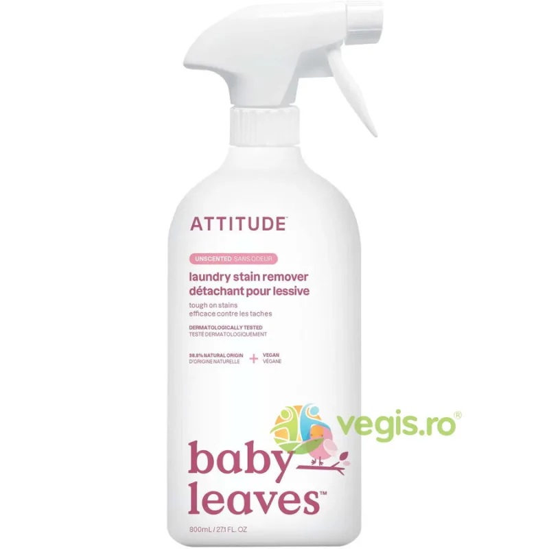 Solutie Concentrata de Indepartat Pete pentru Rufele Copiilor fara Miros 800ml ATTITUDE — preț și oferte