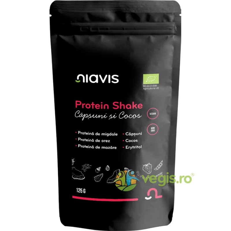 Protein Shake cu Capsuni si Cocos Ecologic/Bio 125g NIAVIS — preț și oferte