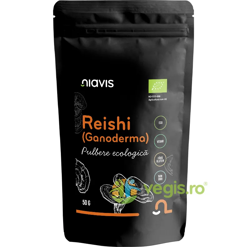 Reishi (Ganoderma) Pulbere Ecologica/Bio 50g NIAVIS — preț și oferte