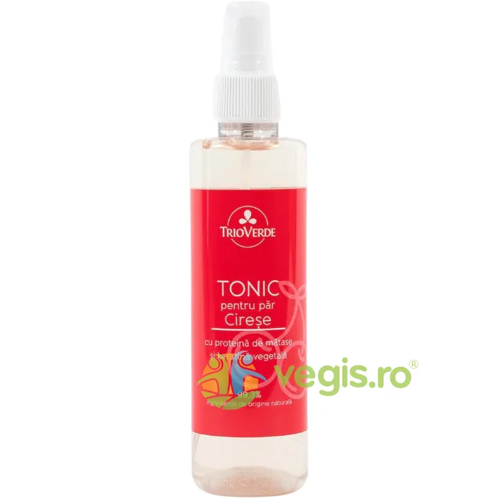 Tonic pentru Par cu Cirese, Proteina de Matase si Keratina Vegetala 200ml TRIO VERDE — preț și oferte