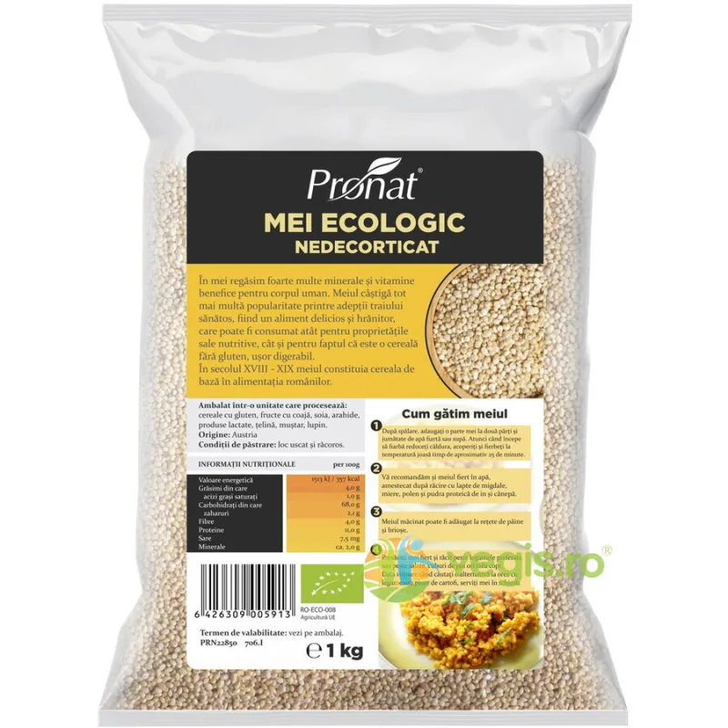 Mei Nedecorticat Ecologic/Bio 1kg PRONAT — preț și oferte