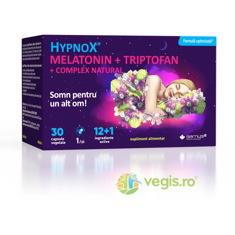 Hypnox Melatonin + Triptofan + Complex Natural 30cps vegetale Good Days Therapy, BIOPOL — preț și oferte