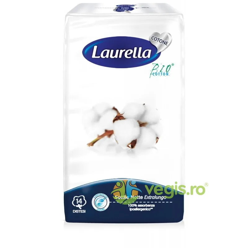 Absorbante de Noapte fara Aripioare Extra Long din Bumbac Organic 5 picaturi 14buc LAURELLA — preț și oferte