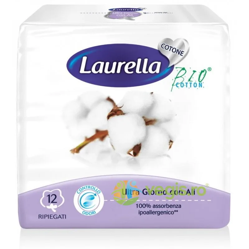Absorbante de Zi cu Aripioare din Bumbac Organic 3 picaturi 12buc LAURELLA — preț și oferte