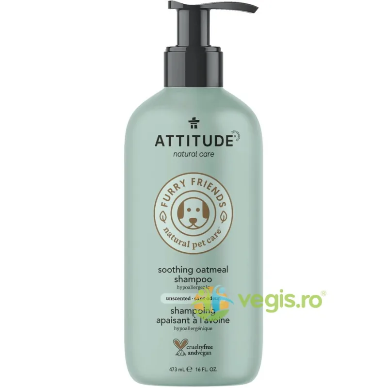 Sampon Natural pentru Animale Blana Moale cu Fulgi de Ovaz 473ml ATTITUDE — preț și oferte