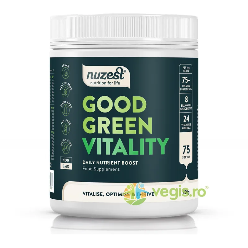 Shake Proteic cu Multivitamine si Superalimente Good Green Vitality 300g NUZEST — preț și oferte