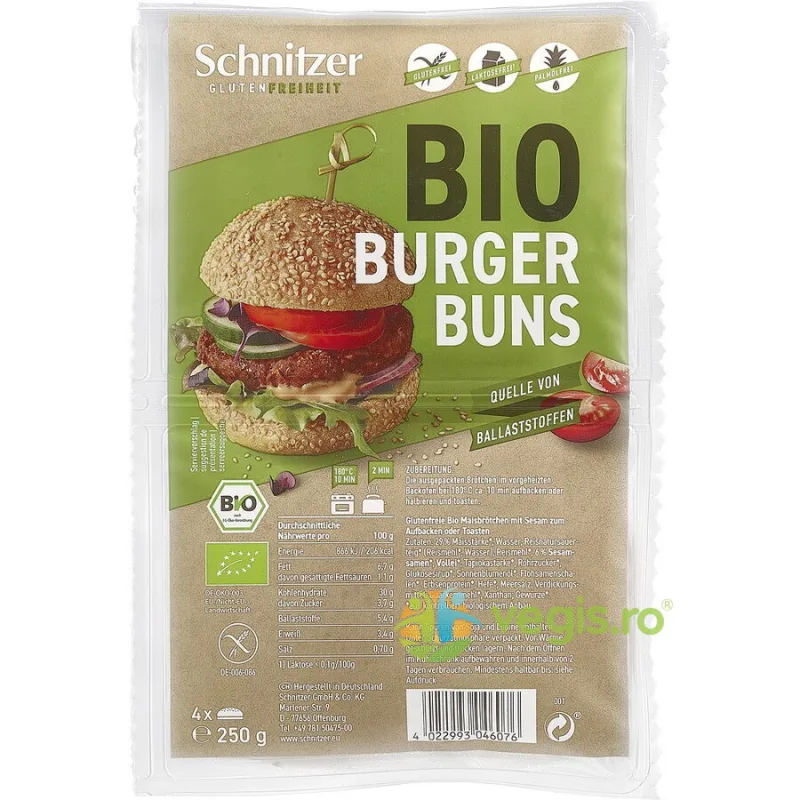 Chifle pentru Hamburger fara Gluten Ecologice/Bio 250g SCHNITZER — preț și oferte