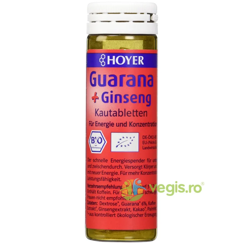 Dropsuri cu Guarana si Ginseng Ecologice/Bio 60buc HOYER — preț și oferte