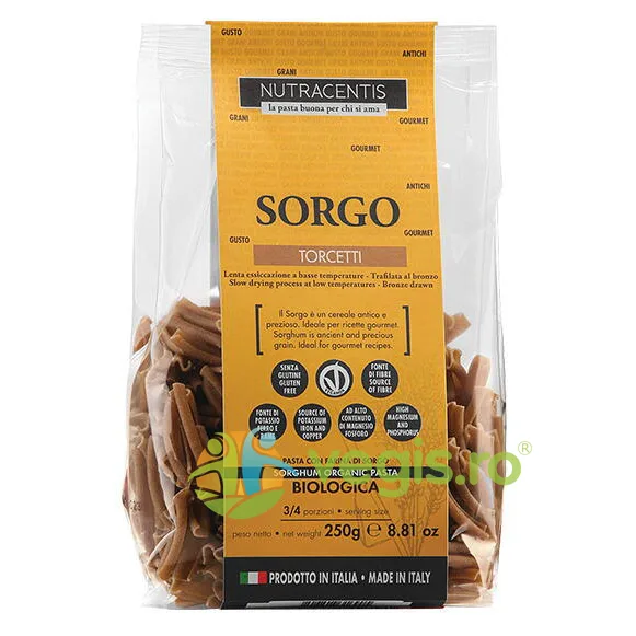 Paste cu Faina de Sorg fara Gluten Ecologice/Bio 250g NUTRACENTIS — preț și oferte