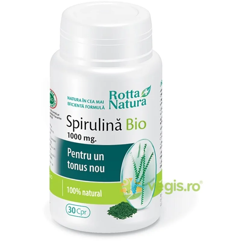 Spirulina Ecologica/Bio 1000mg 30cpr ROTTA NATURA — preț și oferte
