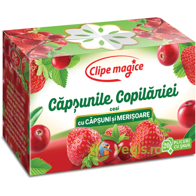 Ceai Clipe Magice cu Capsuni si Merisoare - Capsunile Copilariei 20dz FARES — preț și oferte