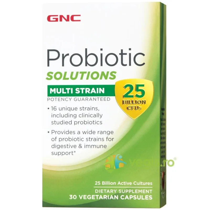 Ultra Probiotic Complex cu 25 Miliarde de Culturi Vii cu Tulpini Multiple 30cps vegetale GNC — preț și oferte