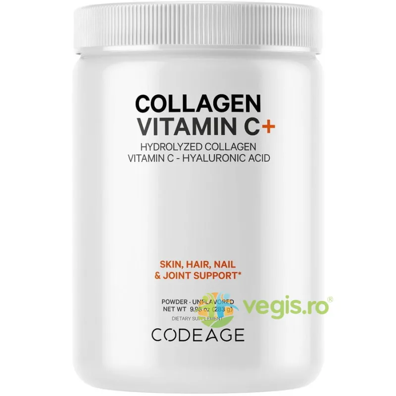 Colagen Hidrolizat cu Vitamina C si Acid Hialuronic 283g CODEAGE — preț și oferte