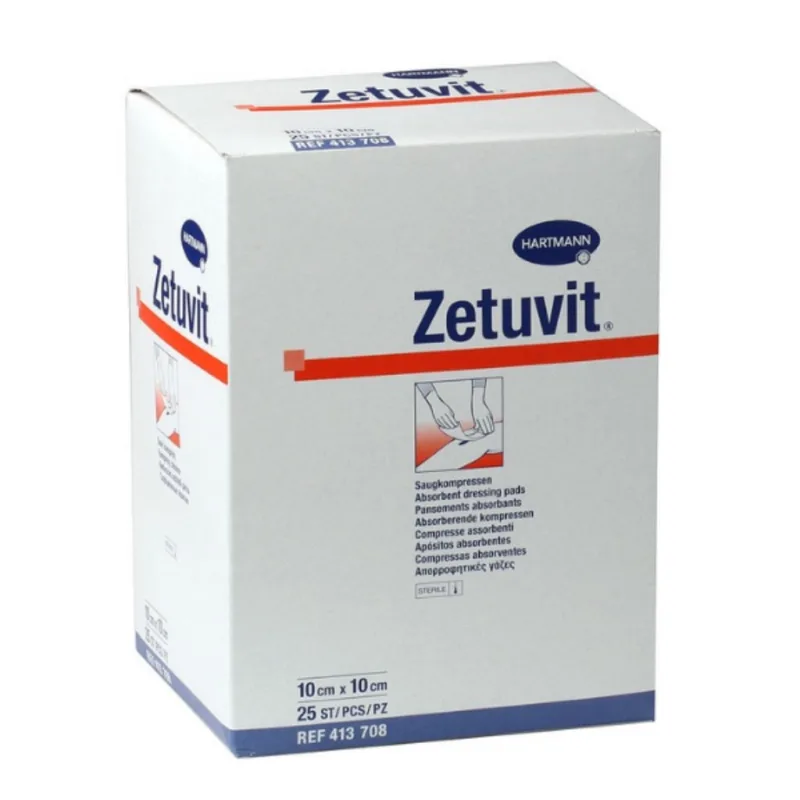 HartMann Zetuvit comprese absorbante sterile 10×10 cm, 25 buc — preț și oferte