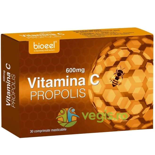 Vitamina C 600mg + Propolis fara Zahar 30cpr BIOEEL — preț și oferte