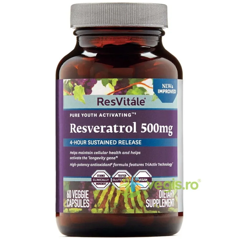 Resveratrol 500mg si Quercetina 40mg Resvitále 60cps GNC — preț și oferte