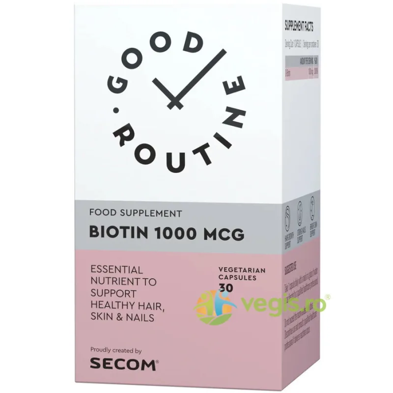 Biotin 1000mcg 30cps vegetale Secom, GOOD ROUTINE — preț și oferte