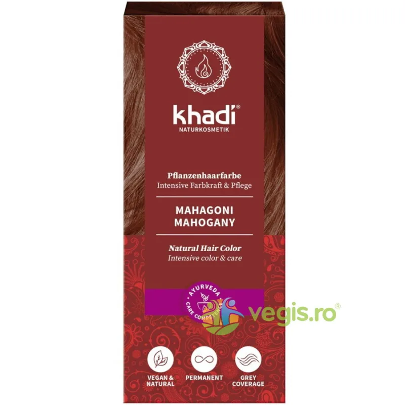 Vopsea de Par Henna fara Amoniac Rosu Mahon 100g Khadi — preț și oferte