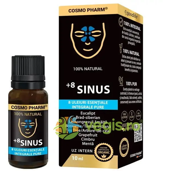 +8 Sinus (8 Uleiuri Esentiale Integrale Pure) 10ml COSMO PHARM — preț și oferte