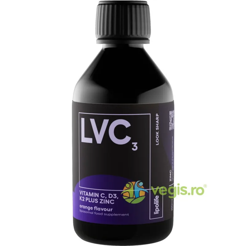 LVC3 - Vitamina C, D3, K2 + Zinc Lipozomale 240ml LIPOLIFE — preț și oferte