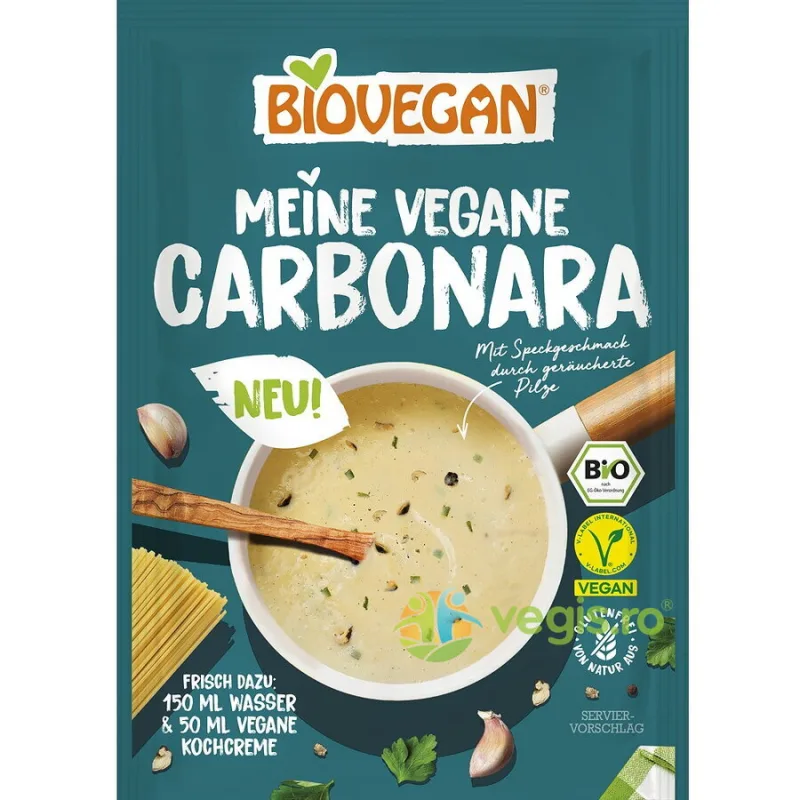 Mix pentru Sos Carbonara fara Gluten Ecologic/Bio 27g Biovegan — preț și oferte
