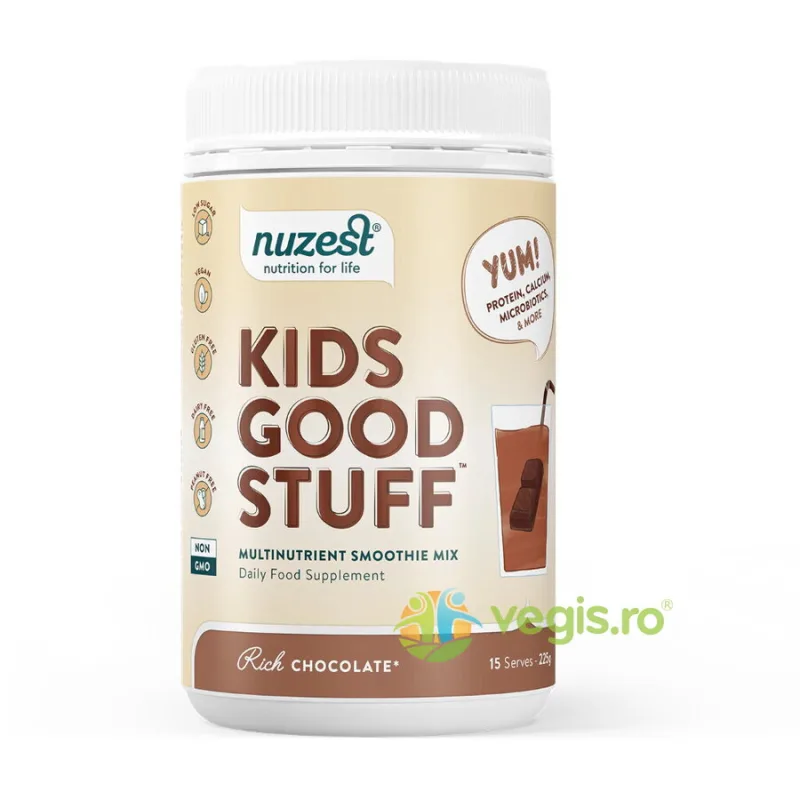 Shake Proteic cu Multivitamine - Ciocolata Kids Good Stuff 225g NUZEST — preț și oferte
