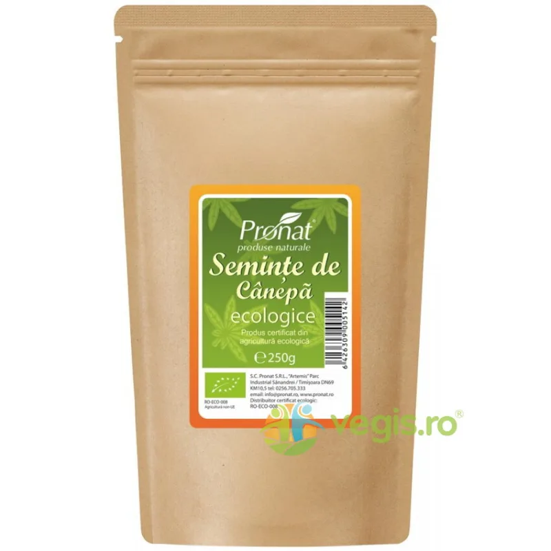 Seminte de Canepa Decorticate Ecologice/Bio 250g PRONAT — preț și oferte