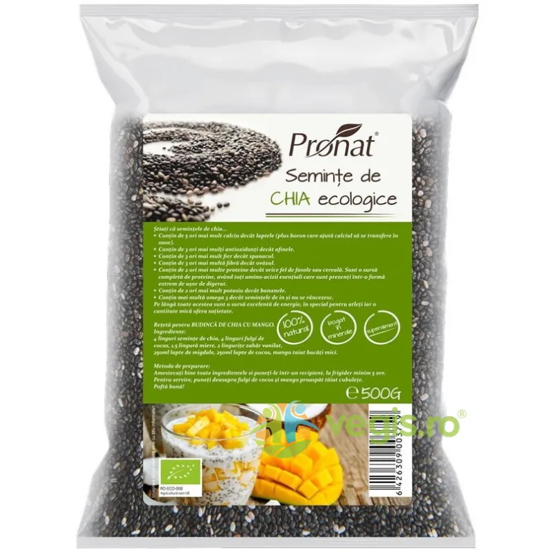 Seminte de Chia Ecologice/Bio 500g PRONAT — preț și oferte
