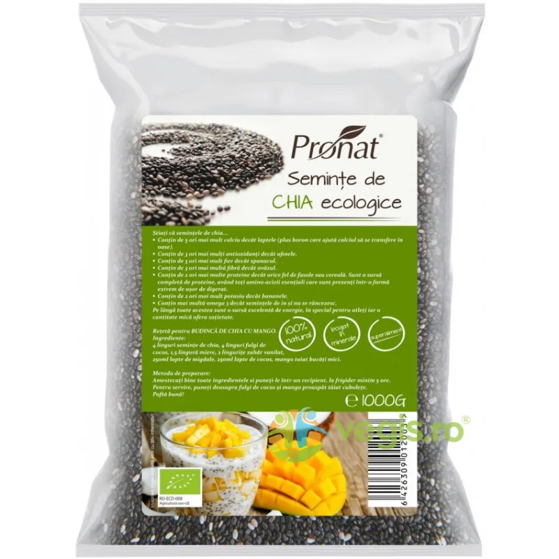 Seminte de Chia Ecologice/Bio 1kg PRONAT — preț și oferte