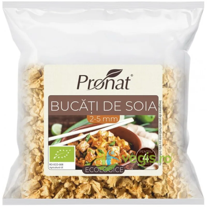 Bucati de Soia 2-5mm (Proteina Vegetala Texturata TVP) Ecologice/Bio 200g PRONAT — preț și oferte