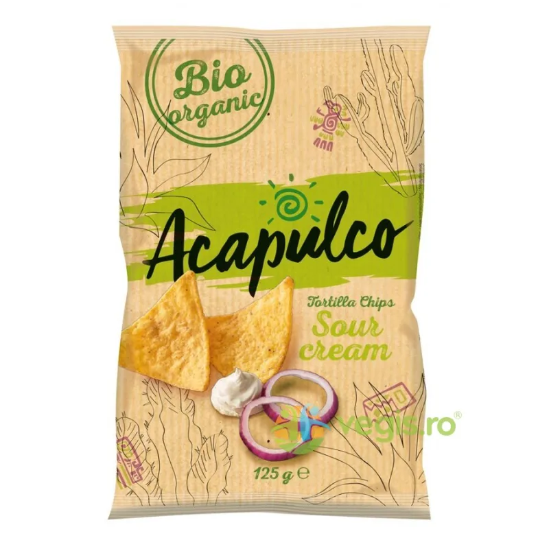 Tortilla Chips cu Smantana si Ceapa Ecologice/Bio 125g ACAPULCO — preț și oferte