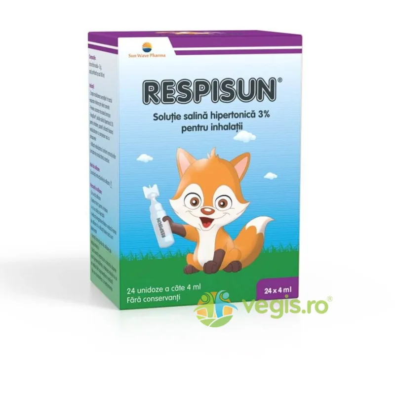 Respisun Solutie Salina Hipertonica 3% pentru Inhalatii 24dz x 4ml SUN WAVE PHARMA — preț și oferte