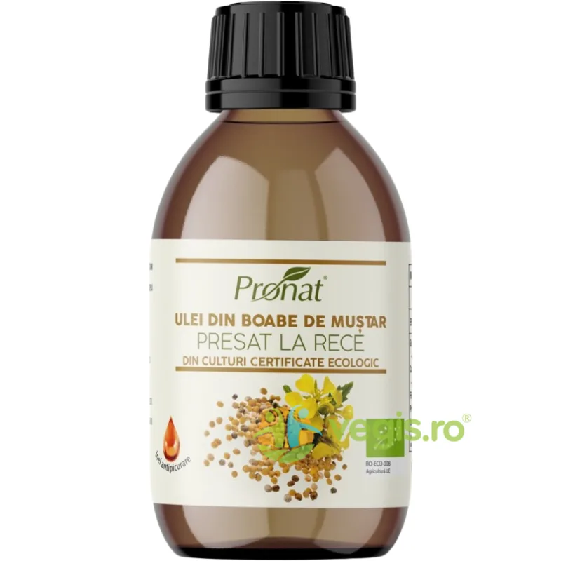 Ulei din Boabe de Mustar Presat la Rece Ecologic/Bio 100ml PRONAT — preț și oferte
