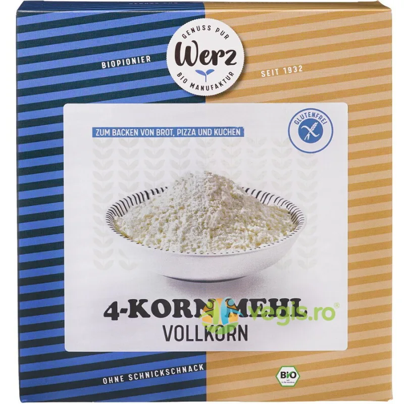Faina Integrala din 4 Cereale fara Gluten Ecologica/Bio 500g WERZ — preț și oferte