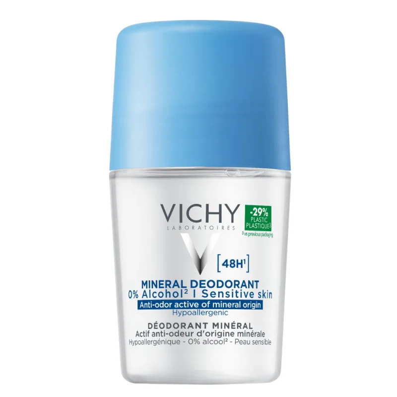 Deodorant roll-on mineral fara saruri de aluminiu 48h, 50 ml, Vichy — preț și oferte