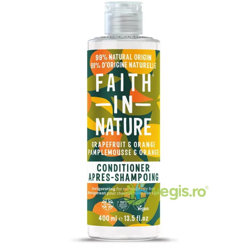 Balsam Natural Revigorant cu Grapefruit si Portocale pentru Par Normal sau Gras 400ml FAITH IN NATURE — preț și oferte
