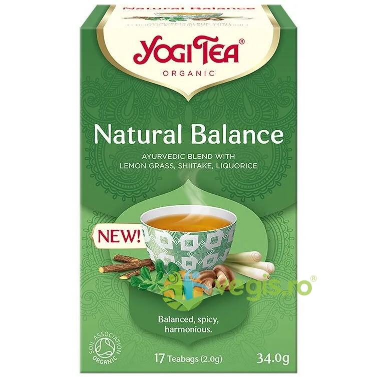 Ceai Natural Balance cu Shiitake si Lemongrass Ecologic/Bio 17dz YOGI TEA — preț și oferte