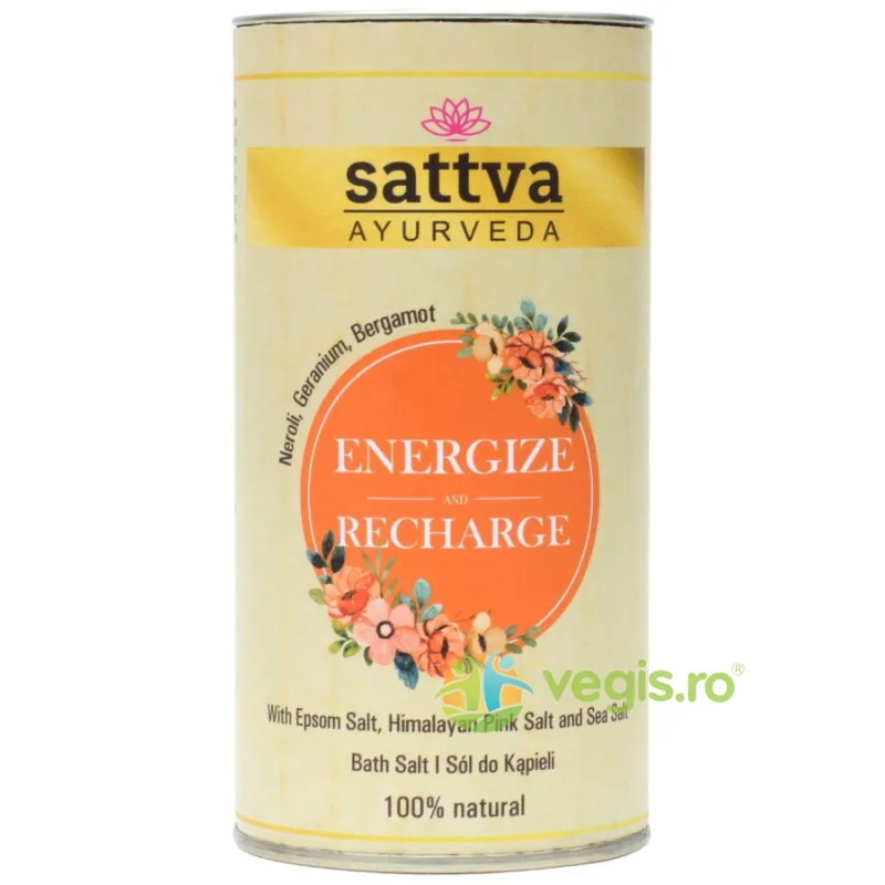 Sare de Baie Energizanta cu Sare Epsom Energize & Recharge 300g Sattva Ayurveda — preț și oferte