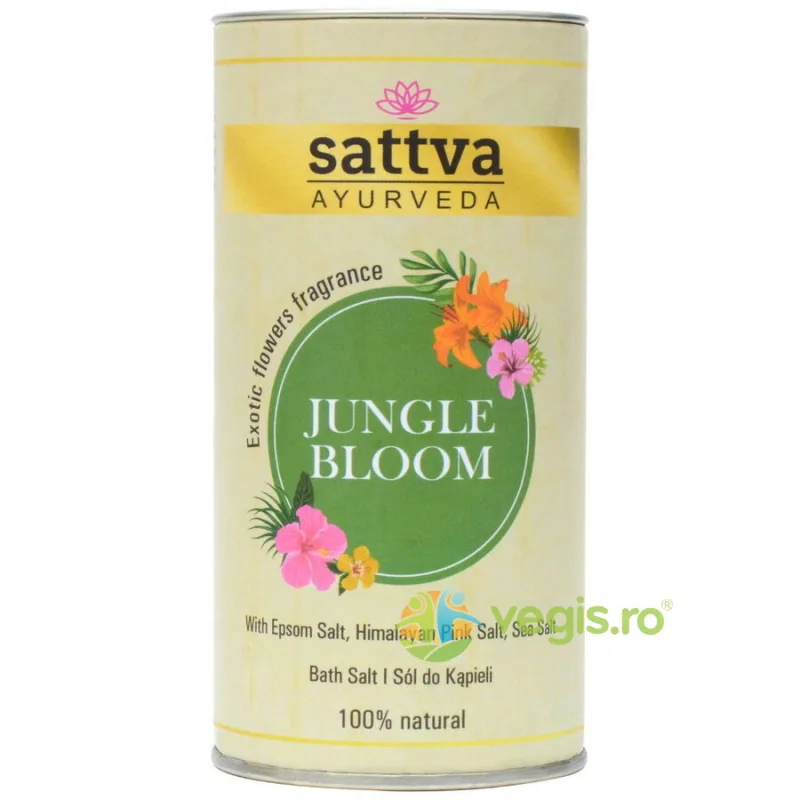 Sare de Baie Relaxanta cu Sare Epsom Jungle Bloom 300gr Sattva Ayurveda — preț și oferte