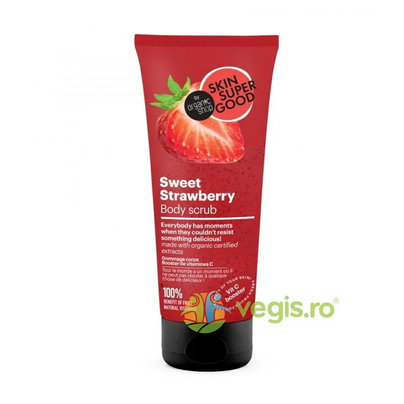 Scrub de Corp Sweet Strawberry Vitamina C Booster - Skin Supergood 200ml Organic Shop — preț și oferte