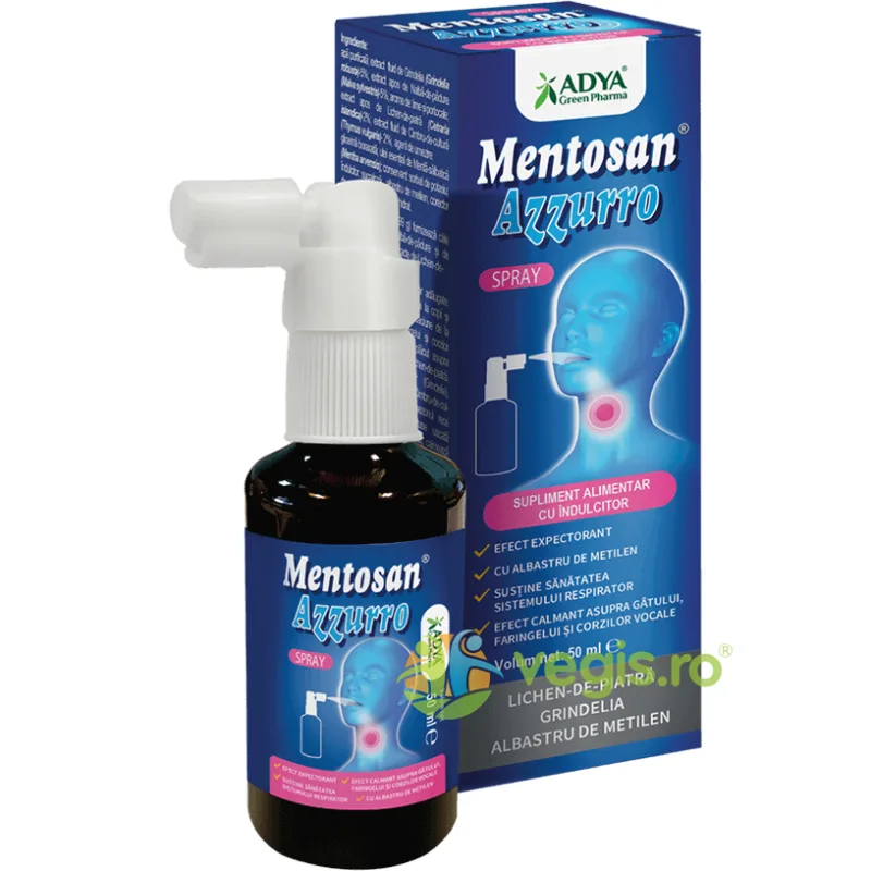 Mentosan Azurro Spray 50ml Adya GreenPharma — preț și oferte