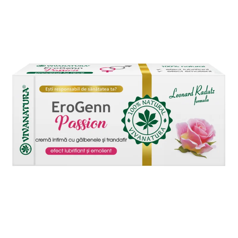 Crema intima cu galbenele si trandafir EroGenn Passion, 20 ml, Vivanatura — preț și oferte
