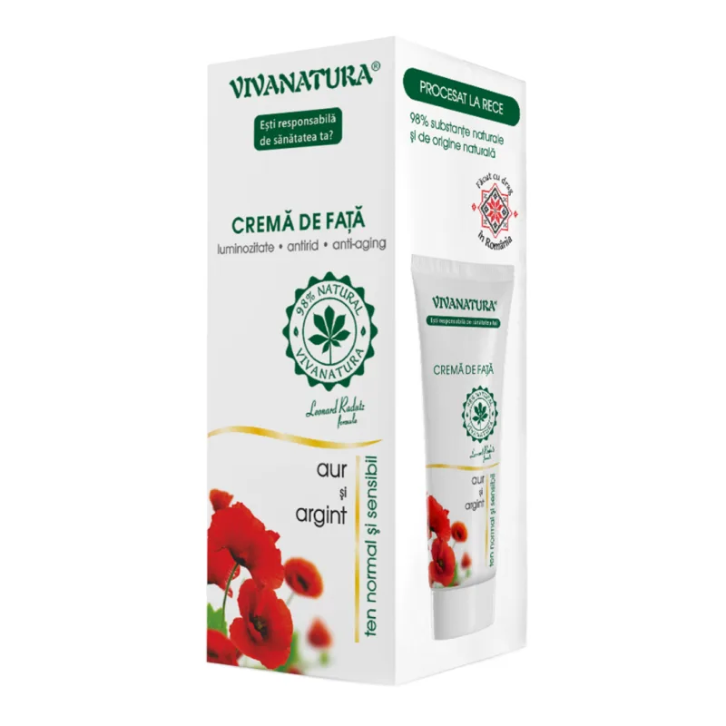 Crema de fata cu argint si aur coloidal, 75 ml, Vivanatura — preț și oferte