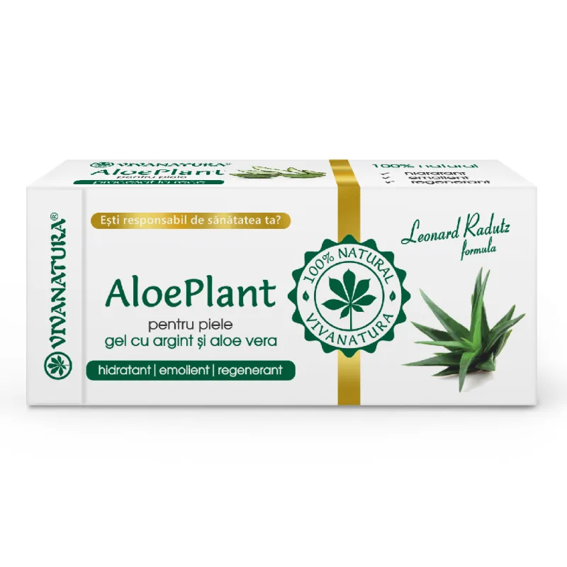 Gel pentru piele cu argint si aloe vera Aloe Plant, 20 ml, Vivanatura — preț și oferte