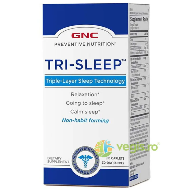 Formula Avansata Triplu-Strat pentru Somn (Preventive Nutrition Tri-Sleep) 60tb GNC — preț și oferte
