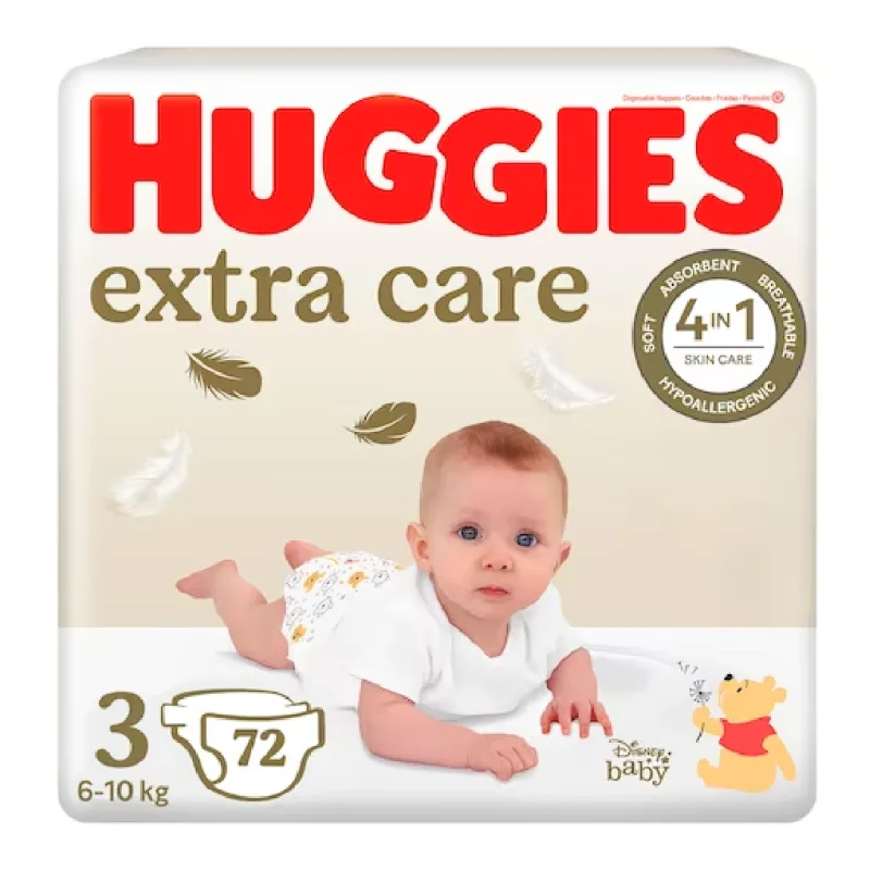 Scutece Extra Care Marimea 3, 6-10 kg, 72 bucati, Huggies — preț și oferte