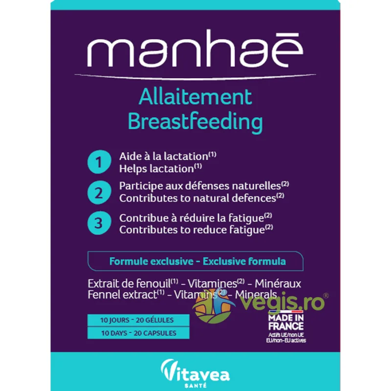 Allaitement (Alaptare) 20cps vegetale Vitavea, MANHAE — preț și oferte